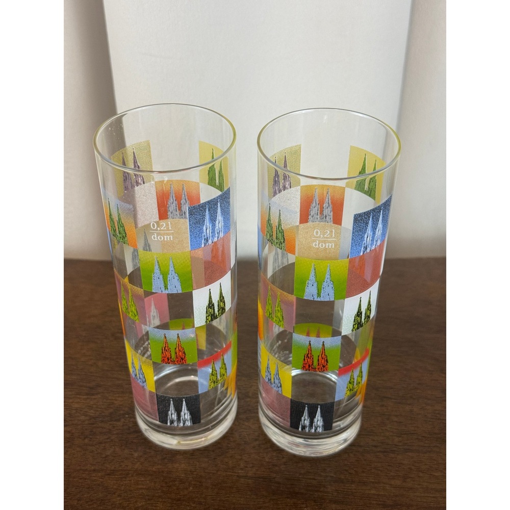 VTG PAIR (2) Dom Edition Series 19 Kolschglas Glasses 6" Tall Cologne Cathedral